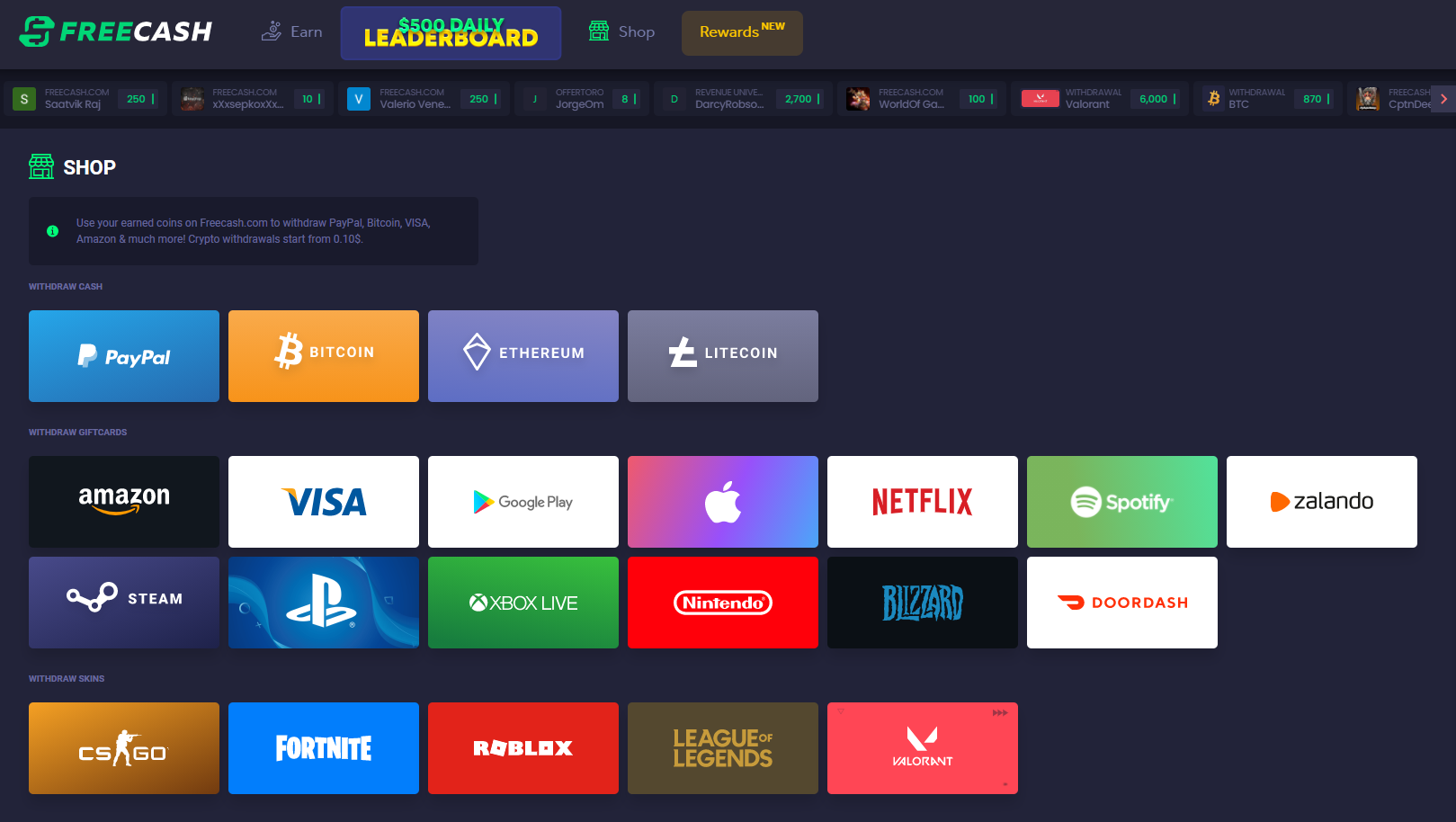 Platform screenshot