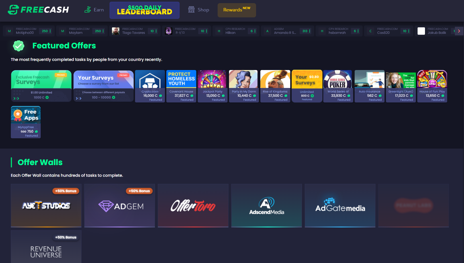 Platform screenshot