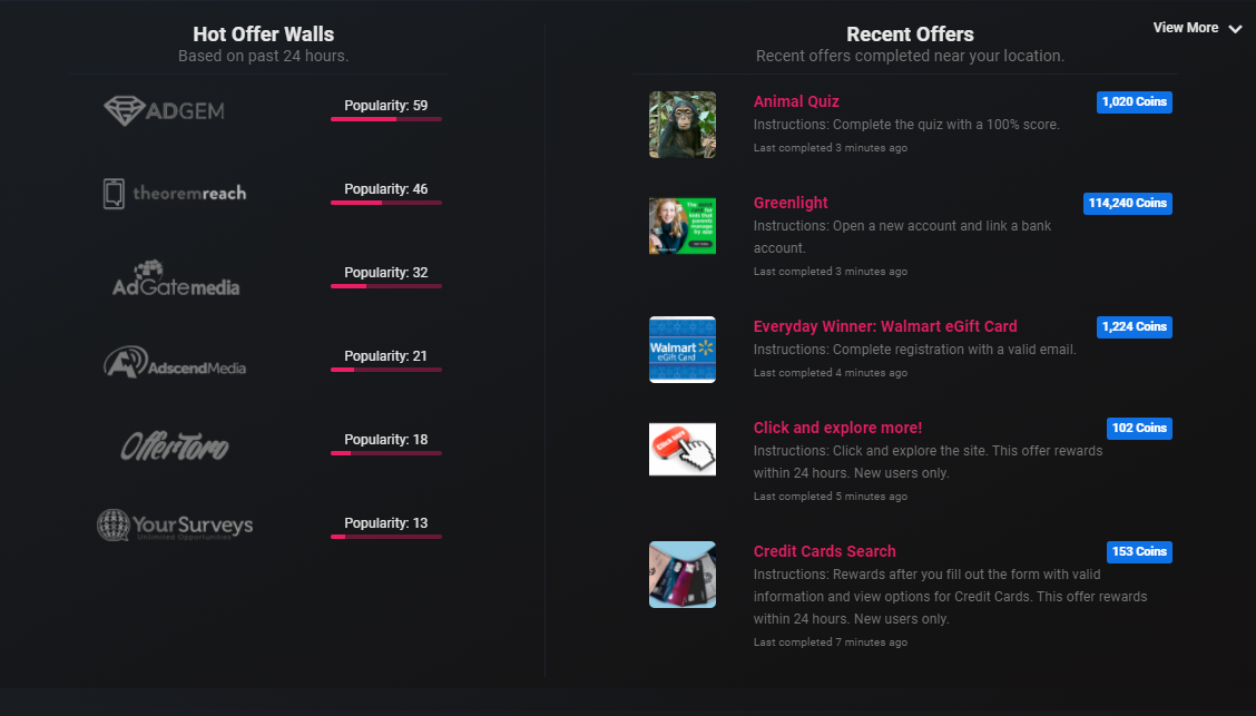 Platform screenshot