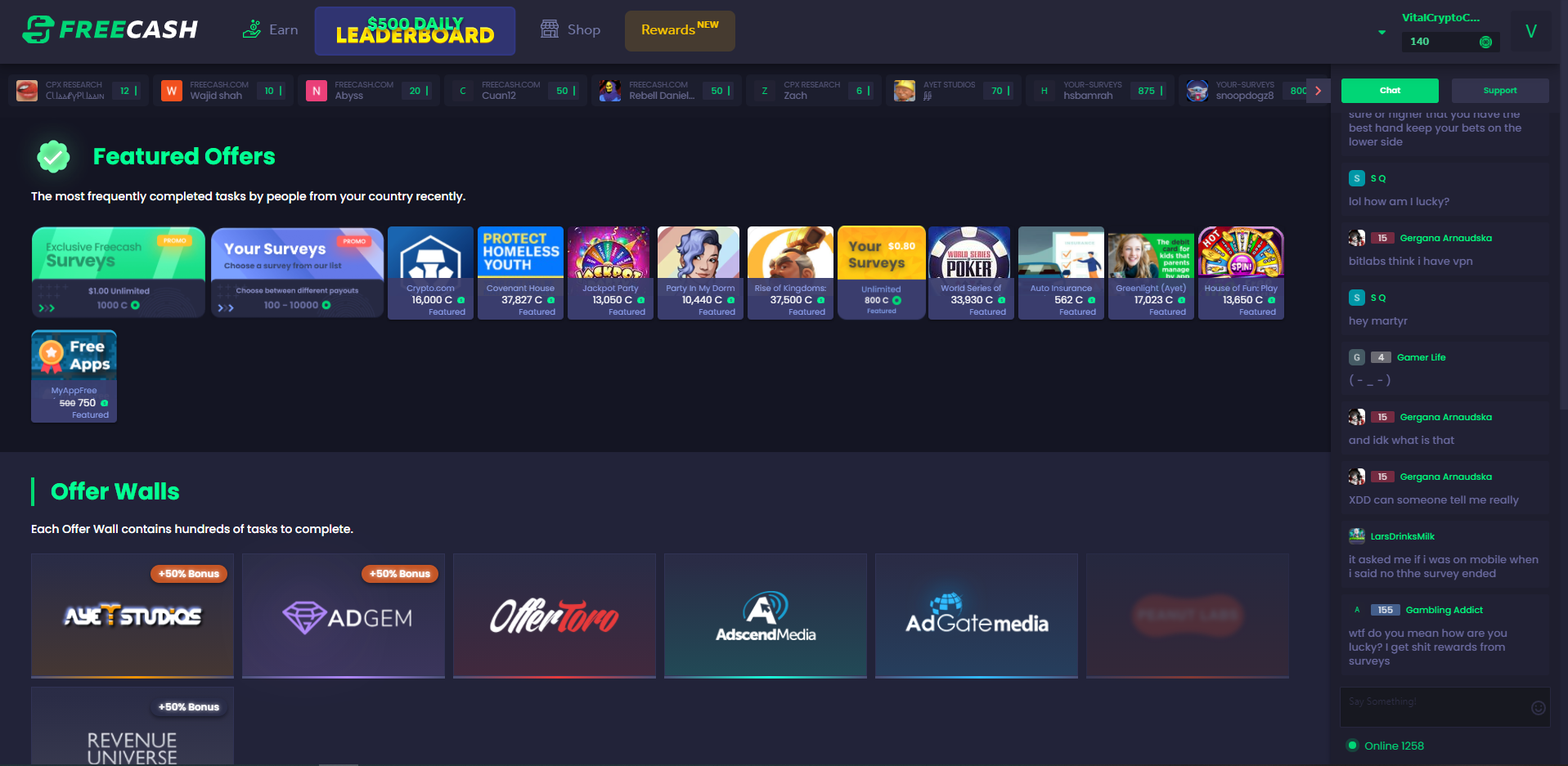 Platform screenshot
