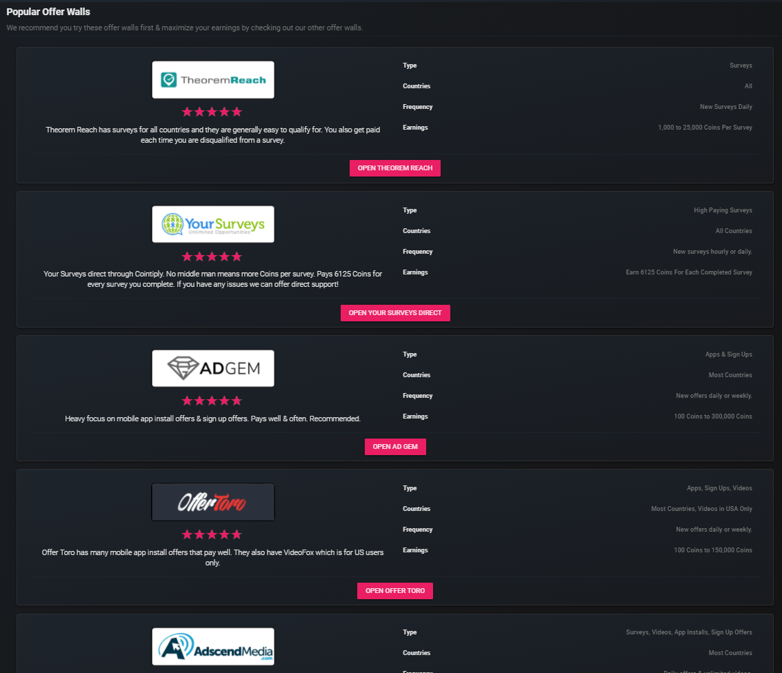 Platform screenshot
