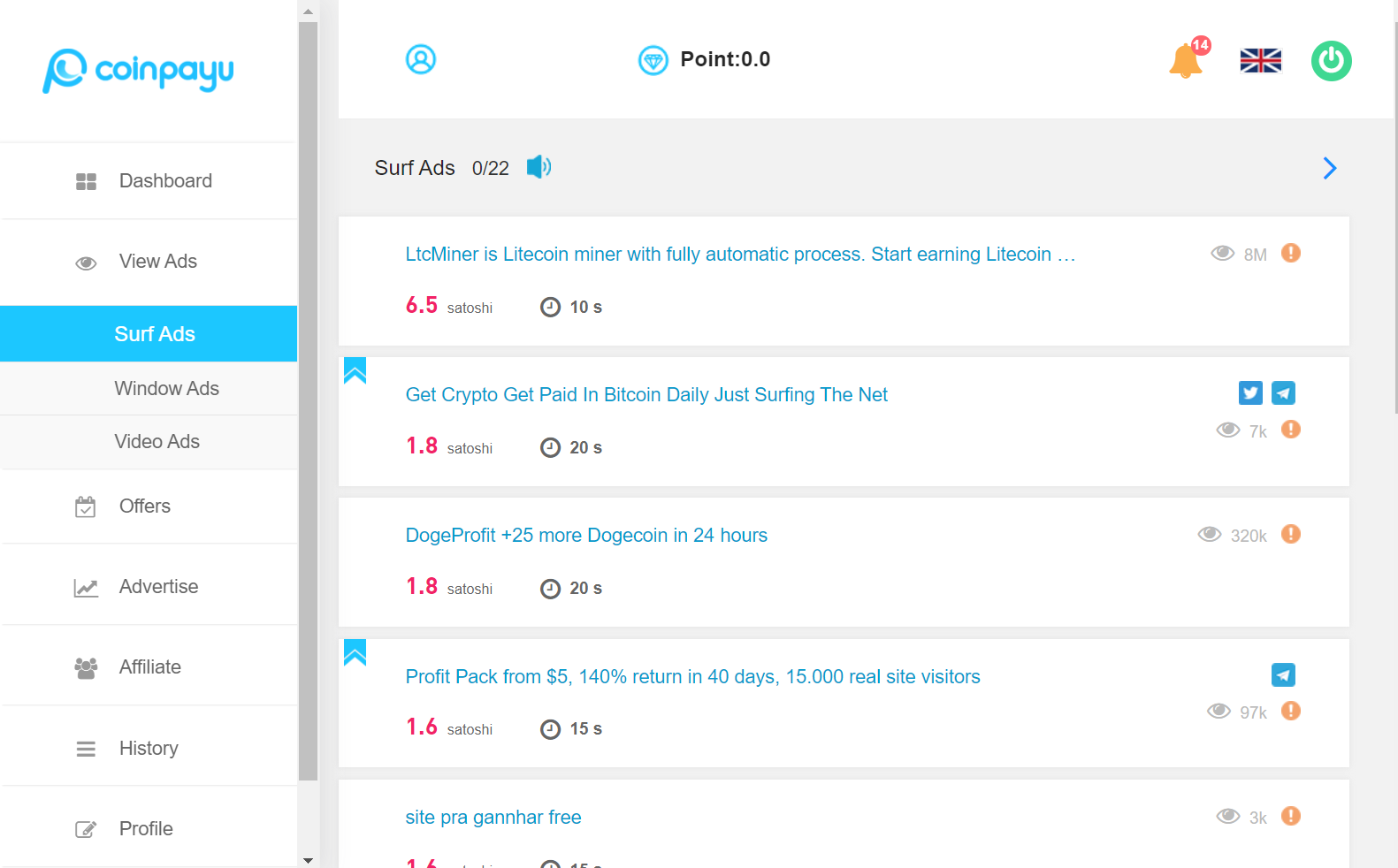 Platform screenshot
